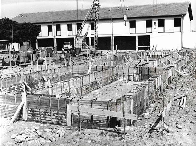 Photo d'archive : chantier Parutto en juin 1976