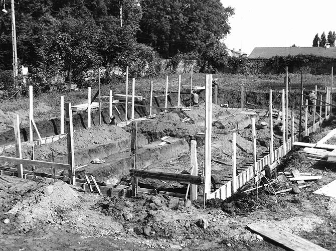 Photo d'archive : chantier Parutto en juin 1976